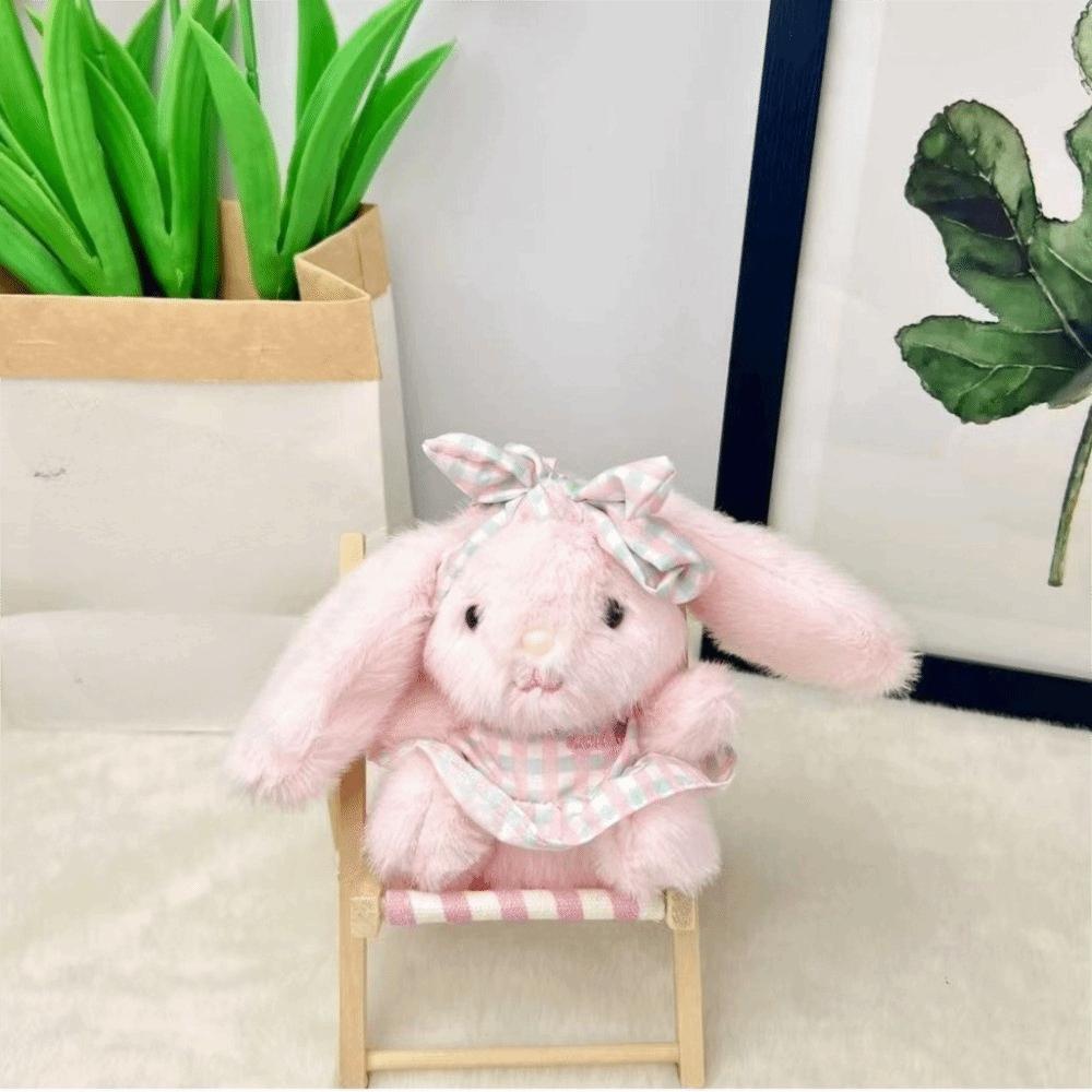Creative Easter Stuffed Bunny Keychain Bow Rabbit Pendant Bag Charm Plush Toy Key Ring  Girls