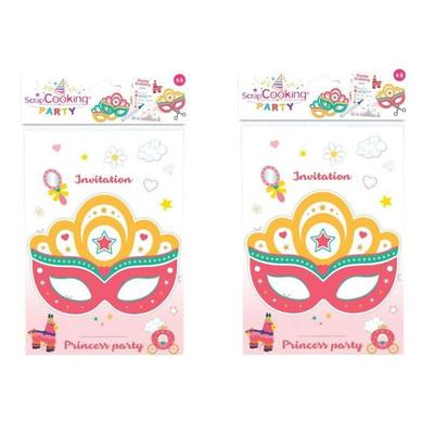 12 biglietti d'invito da ritagliare - Principessa