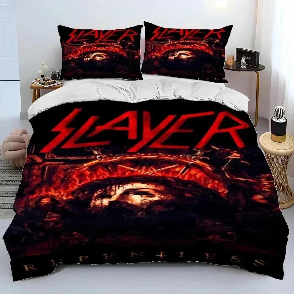 3D Print Slayer Heavy Metal Band Music Comfortable Duvet Cover Pillowcase Bedding Set Children Bedroom Decoration Home Textile