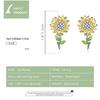 BAMOER Genuine 925 Sterling Silver Sunflower Stud Earring for Women Jewelry
