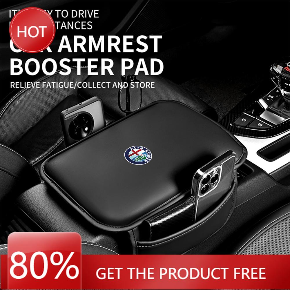 Hub Caps 1pc Black Car Armrest Box Pad PU Leather Arm Rest Protection Cushion Cover For Alfa Romeo 159 Giulietta Mito 147 Stelvi CVQ1