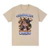 Criminalize Cardio Meme Pattern Tshirt Gym Fitness Retro Short Sleeved Tshirt Womens Fashion Hip Hop Large Tshirt