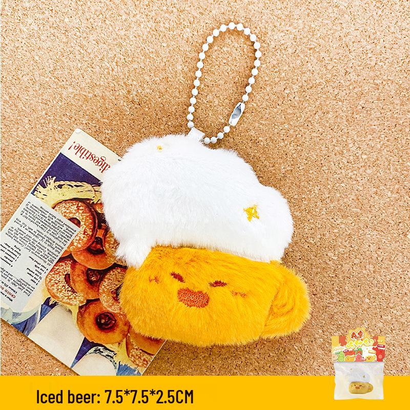 Plush Food Doll Charms: Cute Keychain Ornaments with Squeaky Small Dolls