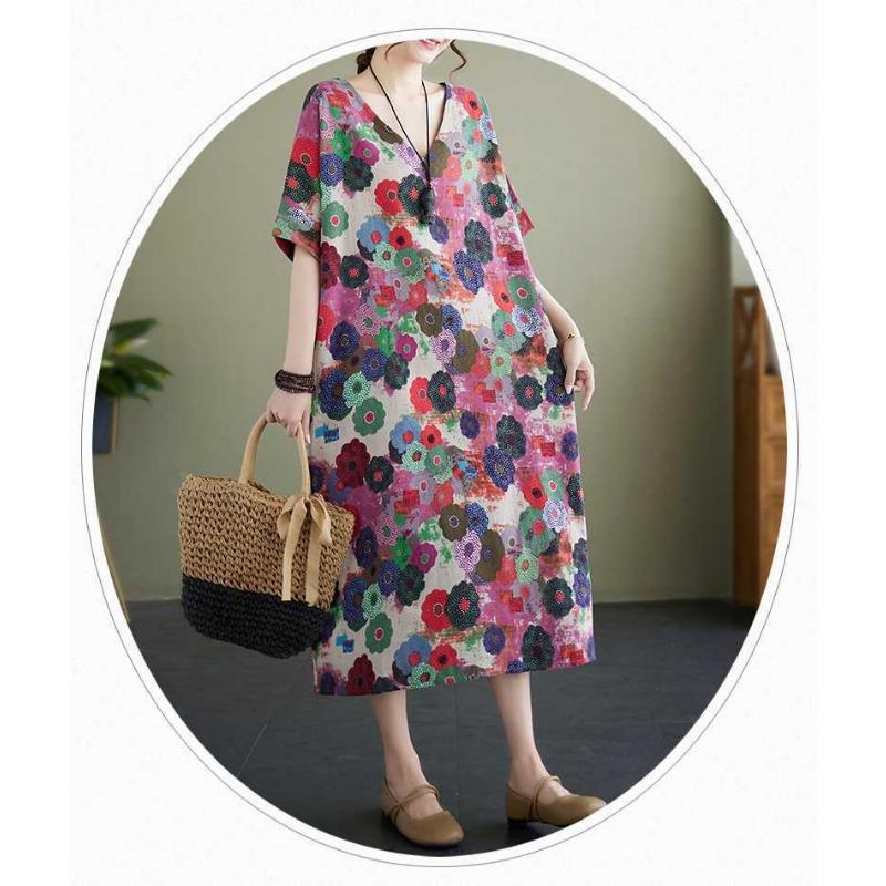 Sommer Neue Vintage Bedruckte Literarische Kleider
