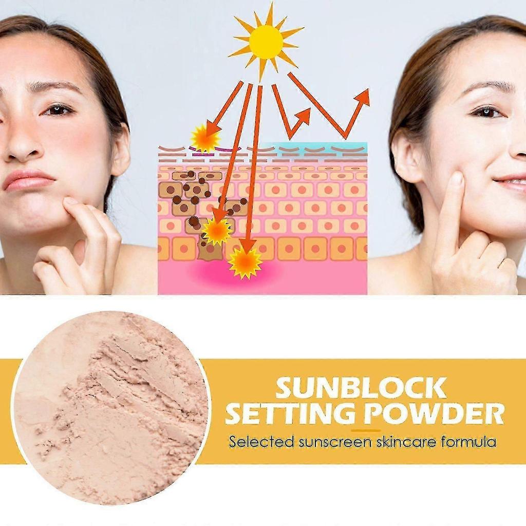 Mineral Sunscreen Setting Powder, SPF 50 Brush Sunscreen Powder for Face & Scalp, Long Lasting Lightweight Breathable, Oil Control Natural Matte Finis