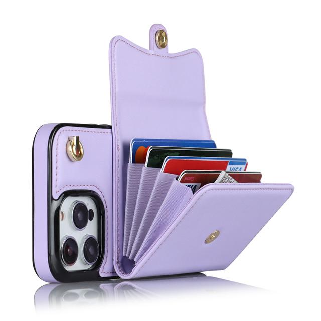 Organ Card Wallet Leather Case For Samsung Galaxy A12 A13 A52 A52s A53 A73 A51 A71 A14 A54 A20 A50 A70 5g 4g Long Lanyard Cover