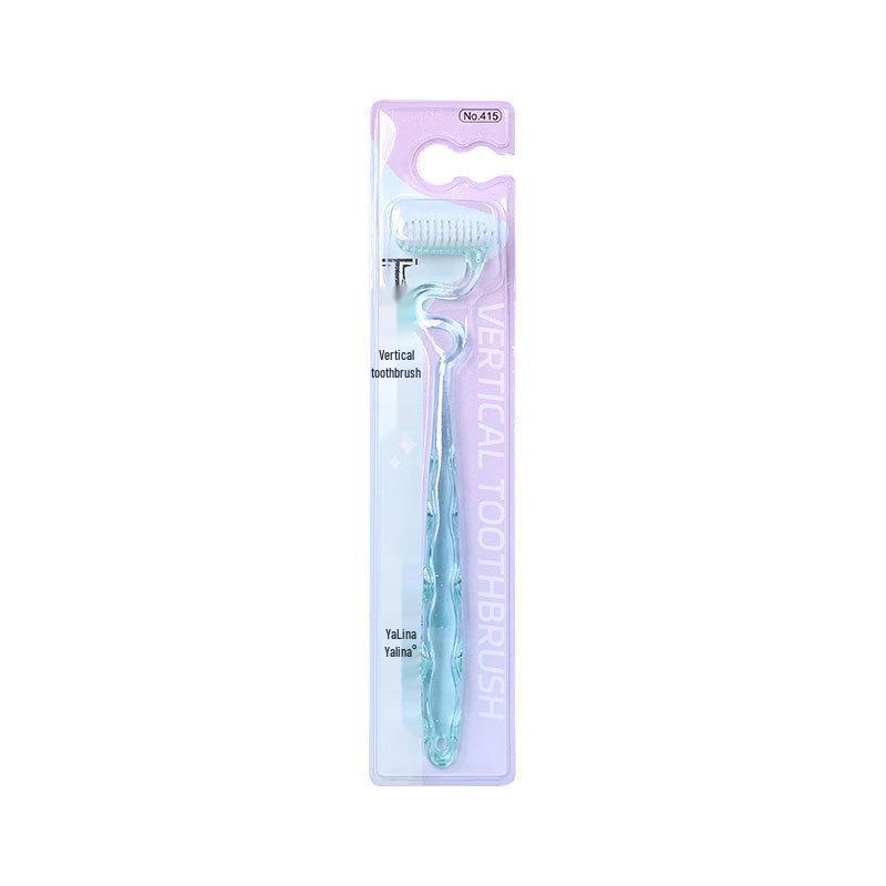 Adult Soft Bristle Toothbrush with Bent Head for Vertical Brushing - Ideal for Bass Method and Couples