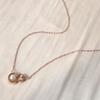 Antique Gourd Inlaid Pearl Necklace Rose Gold Titanium Steel Necklace Women'S High Color Retention