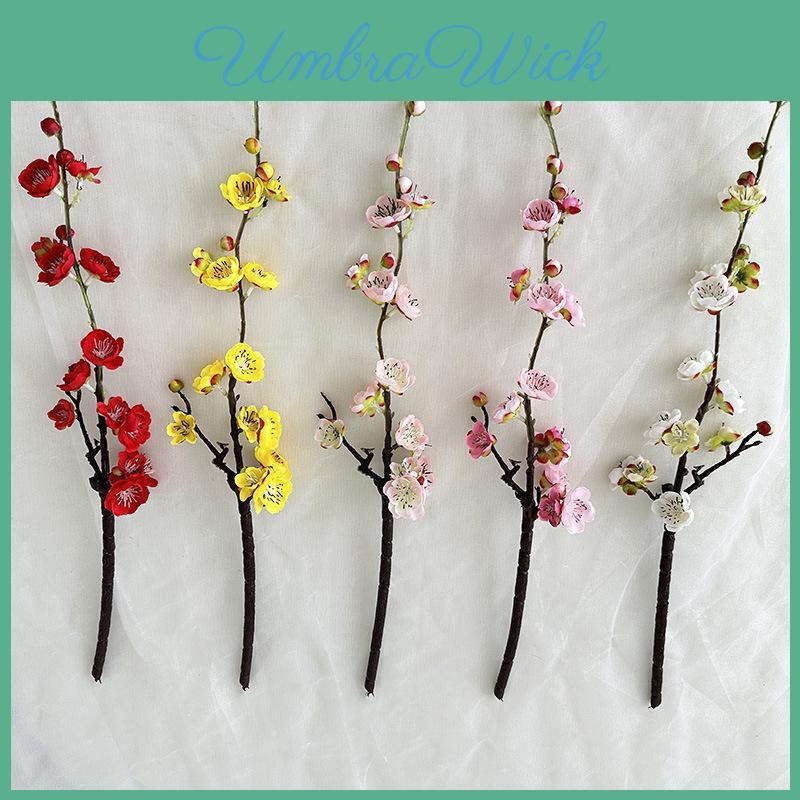 Simulated Plum Blossom Artificial Flower Branch For Wedding And Interior Decor