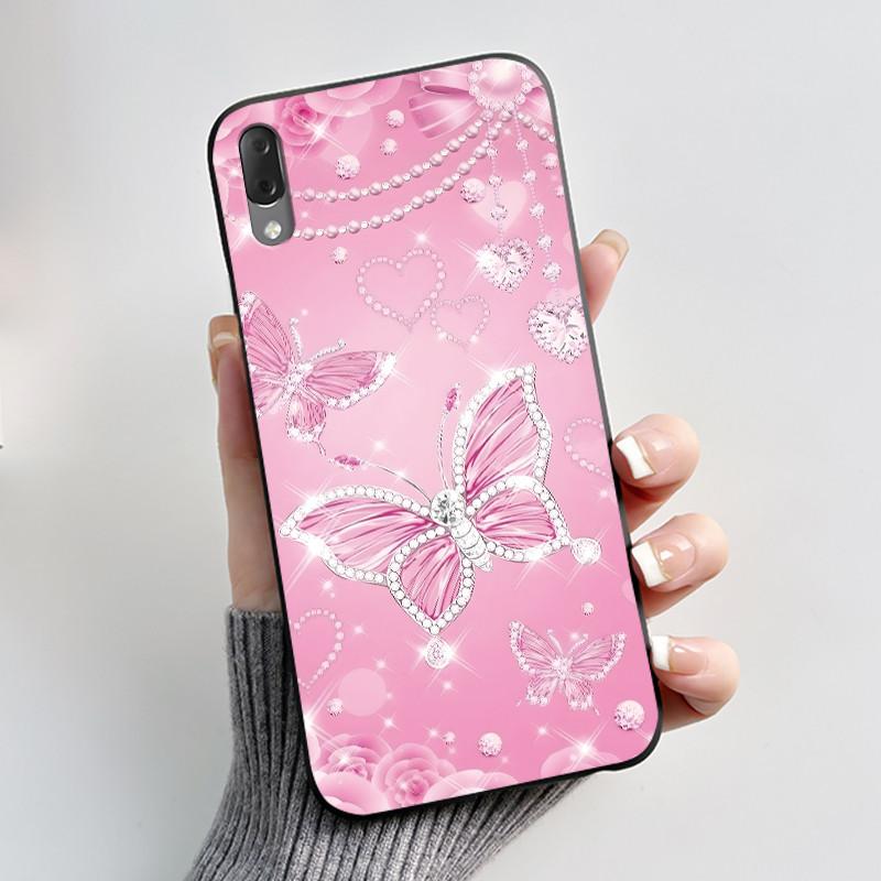 Hülle Für Sony Xperia L3 L 3 L3312 L4312 L4332 Handyhülle Luxus Mode Schmetterling Blumen Schwarzes Silikon Weiche Rückseite Abdeckung