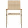 Garden Stackable Chairs 4 Pcs Cream & Brown 54 X 56 X 90 Cm