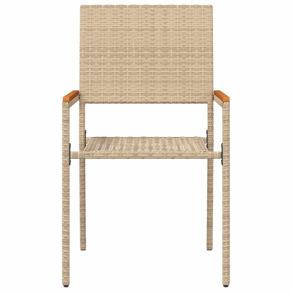 Garden Stackable Chairs 4 Pcs Cream & Brown 54 X 56 X 90 Cm