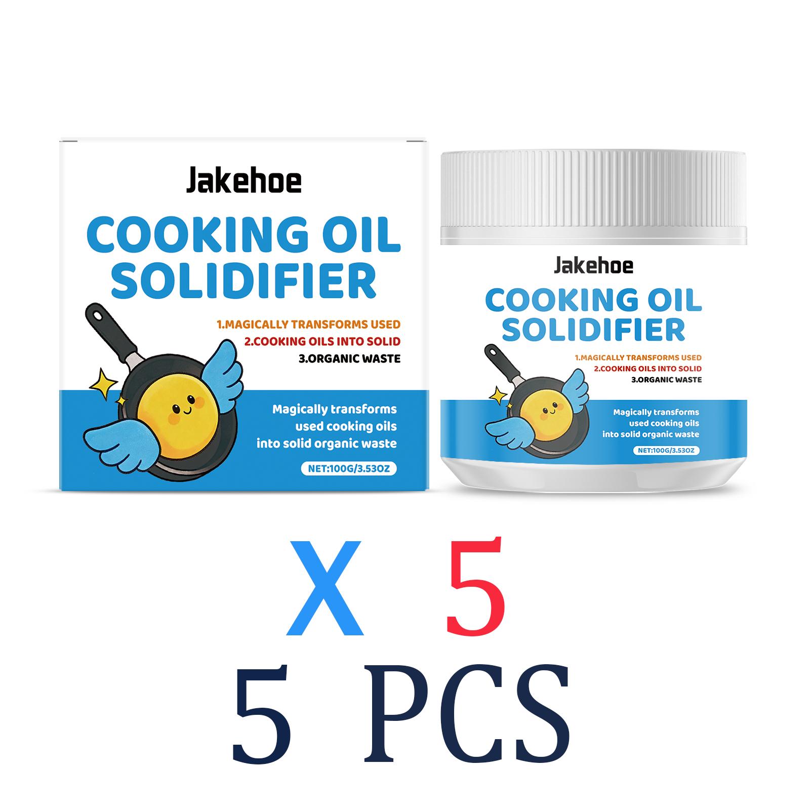Solidifiant pour Huile Usagée Durcisseur d'Huile de Cuisine Traitement de Graisse de Cuisson Écologique Élimination d'Huile Nettoyant pour Friteuse 100G Sans Désordre 5 Pcs