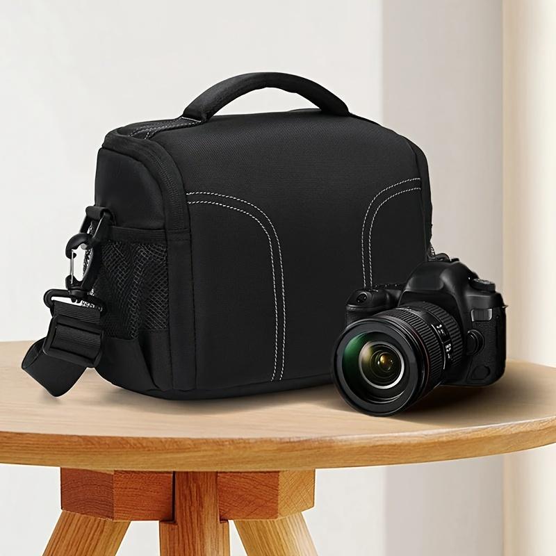 Durable Nylon DSLR Camera Bag Travel Shoulder Bag with Mesh Side Pockets Adjustable Strap for SLR Mirrorless Cameras Black