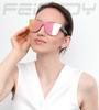 Feisedy Rimless Mirrored Sunglasses with Integrated Lenses and UV400 Perfect for UV B4114 Men's Protection, Driving, Women's, Protection, Fashionable,