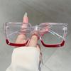 Vintage Square Glasses Women Fashion Oversized Blue Light Blocking Optical Frames Trendy Patchwork Rim Design Eyeglasses