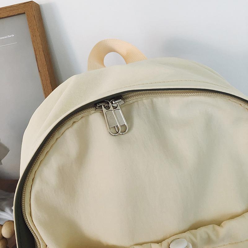 Large Capacity Nylon Women's Backpack Color Contrast Travel Backpack Student Lightweight Schoolbag