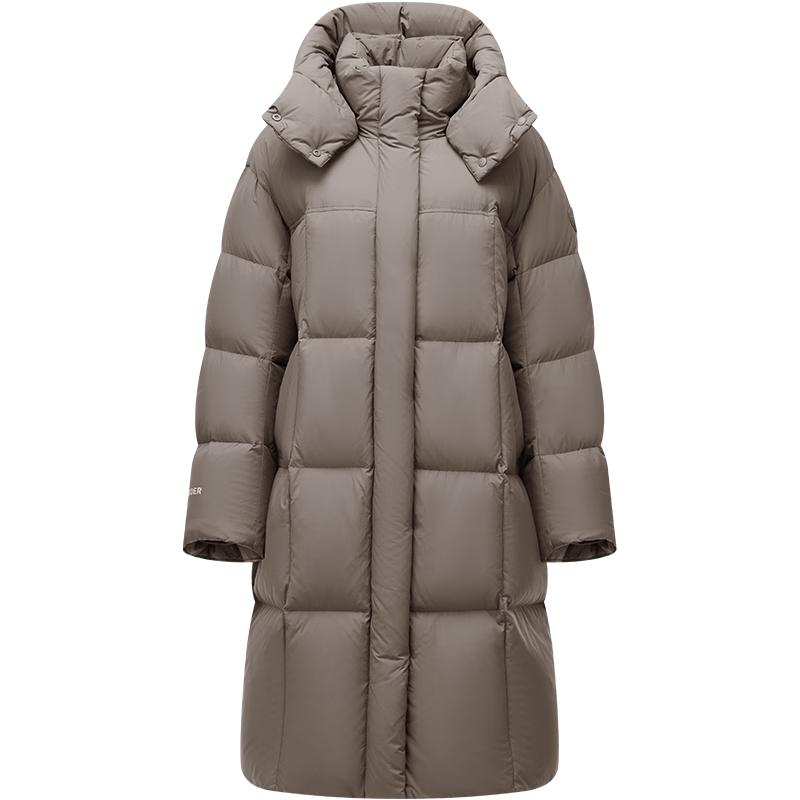 Tanboer Women's Long Goose Down Puffer Winter High-Neck Hooded Coat 530858D