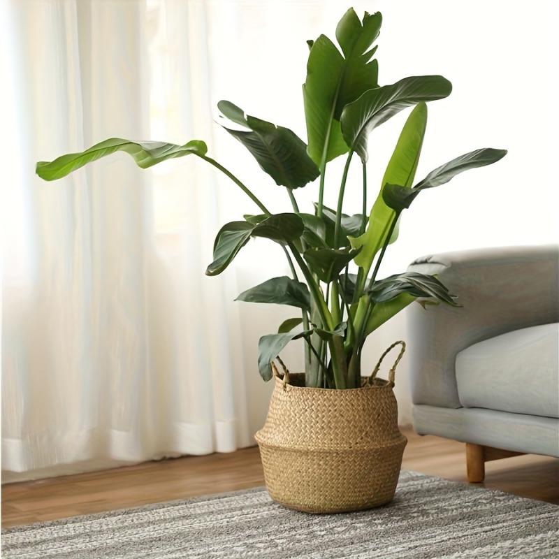 Hand-Woven Vase, Oval Standing Plant, Clothing and Home Decoration Storage Basket, Flower Pot Storage Basket