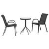 VidaXL Ensemble Bistro de jardin 3 pièces Noir Textilène et Acier 42003978