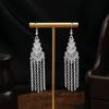Vintage Miao Silver Minority Wind Earrings Personalized Bohemian Style Flower Long Fringed Earrings