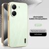 For Xiaomi Poco X7 Pro, Phone Case Luxury Brushed Leather Electroplated Bumper Soft TPU Cover