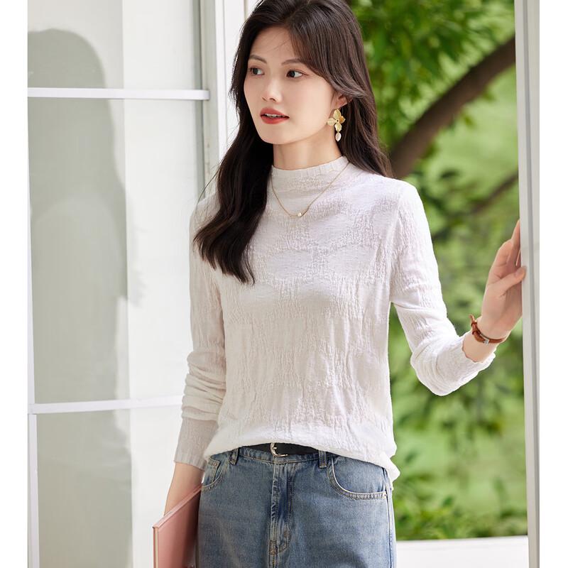 Women's 100% Fine Merino Wool Mock Neck Base Layer Sweater