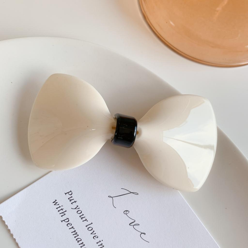 Korean Hair Clips for Women Bowknot Hair Barrettes Elegant Solid Color Plastic Cute Hairclip Girl Hair Accessories New Hair Clip