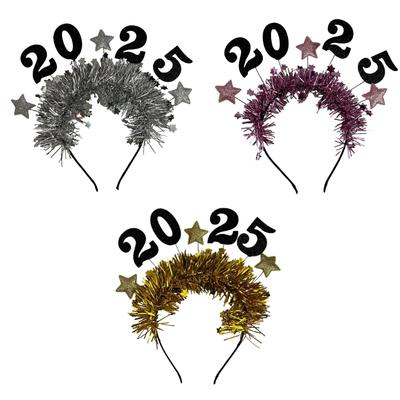 Sparkling Golden Star 2025 Festive Headband Women's Fashion Headband Comfortable Headpieces Celebration Wear