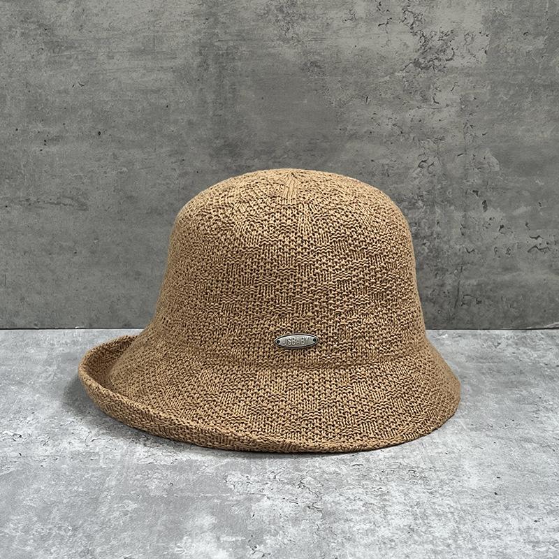 Small Crimped Brim Knitted Fisherman'S Hat Children Spring And Autumn Playful Top Hat Showing Small Face Foldable Basin Hat