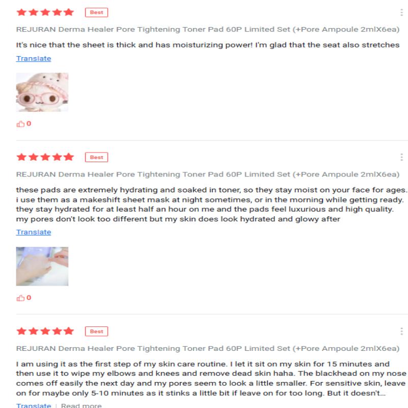 Rejuran Derma Healer Porenverfeinerndes Set(Tonerpads (60) + Ampulle 30ml)