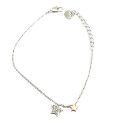 [P5804] - Handgefertigtes Armband 'A Star is Born' Silber und Roségold - 5 und 8 mm