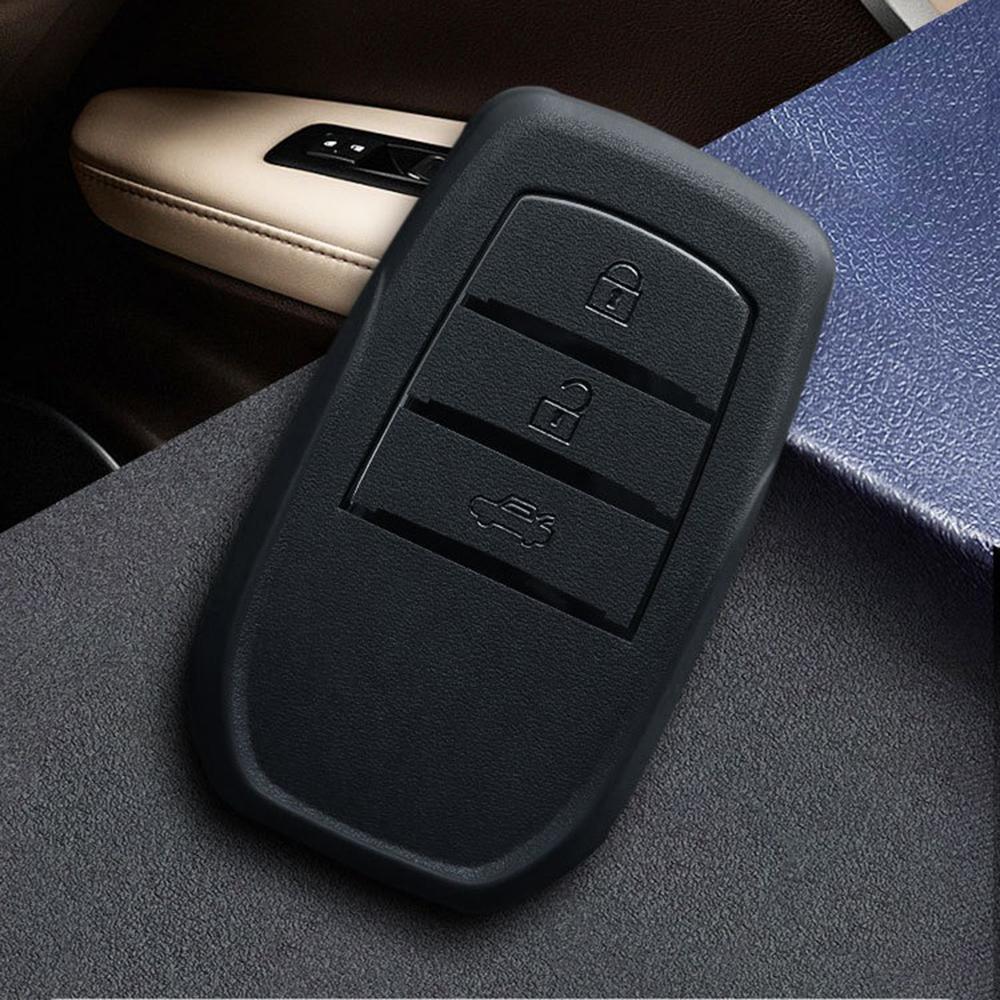 TPU Car Key Cover Holder For Toyota Yaris Rav4 2021 Hilux 2024 CHR Revo Auris Innova 2/3 Buttons Remote Keychain Accessories