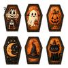 Boerderij Seizoensdecor Vintage Halloween Houten Tafeldecoratie, Rustiek Zwarte Kat Geest Skelet Pompoen Huisaccenten Bureau Blokbord voor Gelaagde