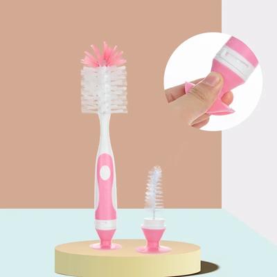 Baby Nylon Bottle Nipple Brush Cleaning Set Brush Cup Washing Brush Long Handle
