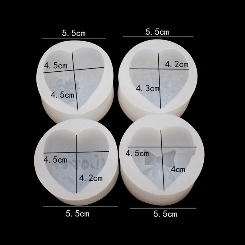 Molde de silicona para jabón 3D, corazón, amor, rosa, flor, Chocolate, moldes para velas, manualidades