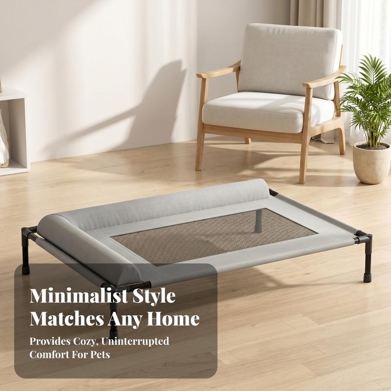 Padded Bolsters Moisture Resistant Washable Animal Furniture Raised Pet Bed Breathable Mesh Pet Bed