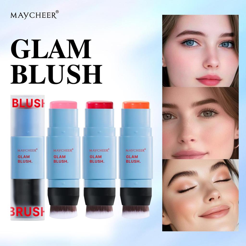 MAYCHEER Dual-Ended Blush Stick: High-Pigment, Multi-Color, Long-Lasting, Moisturizing.