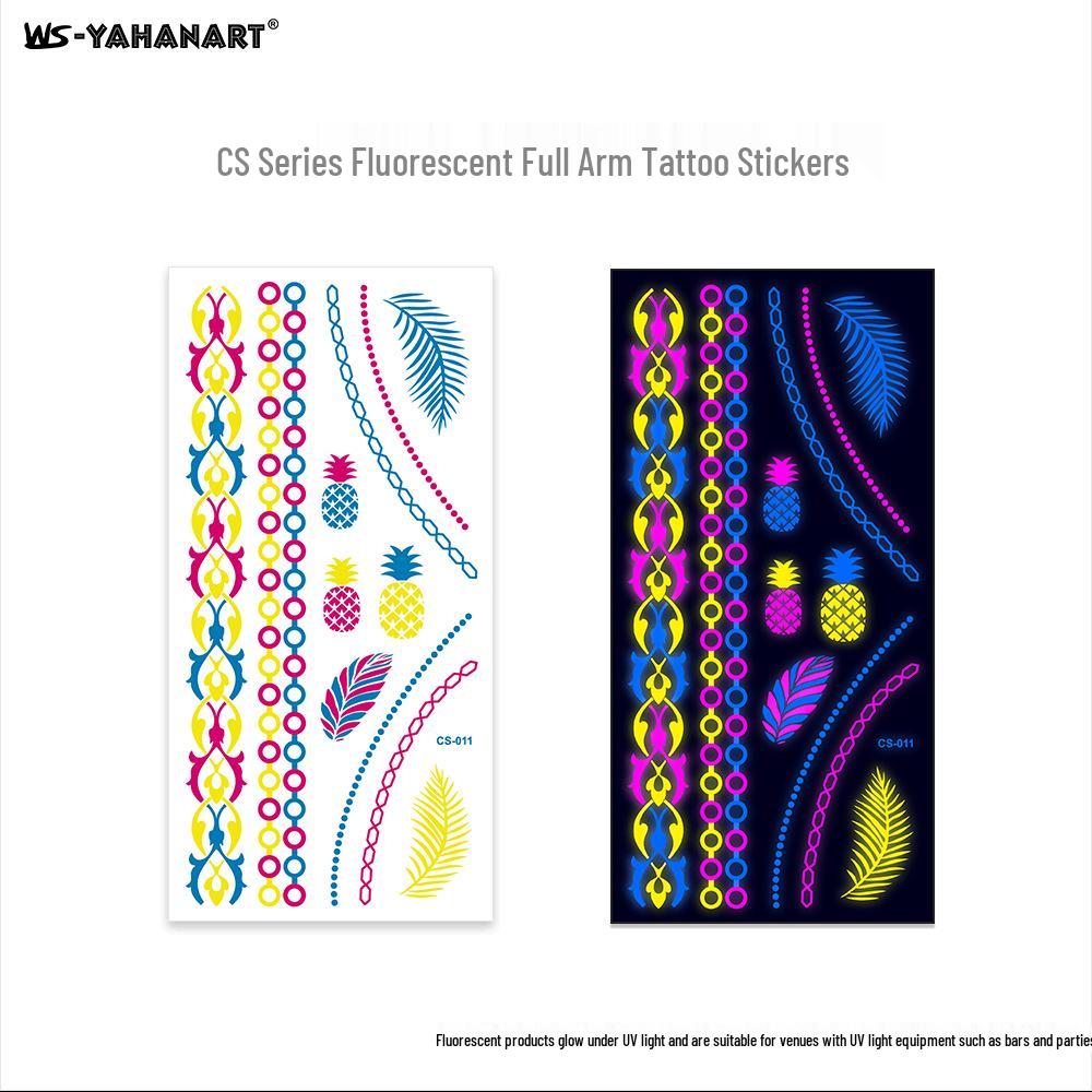 Creative Fluorescent Waterproof Full Arm and Face Tattoo Sticker