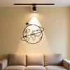 Metal World Map Wall Art Airplane Trajectory Minimalist Iron Craft Travel Theme Living Room Office Gift Travel Lovers