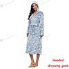 Thick Flannel Bathrobe for Women Winter Warm Fleece Robe Long Hooded Sleepwear Cozy Loungewear