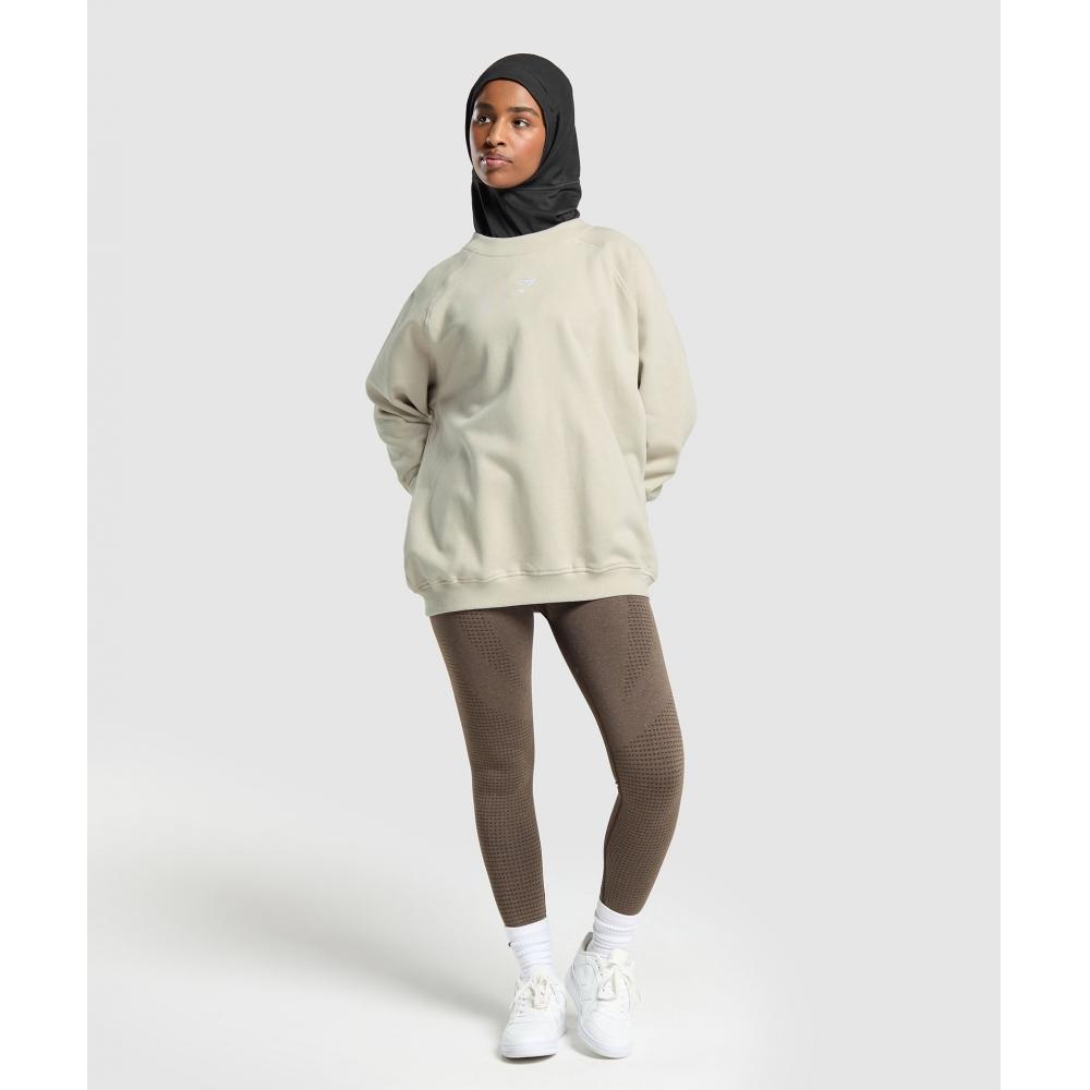 Gymshark Training Oversized Fleece Sweatshirt Pebble Grey B5a9r Gb7p