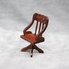 Realistic Miniature Wooden Office Desk With Chair 1/12 Scale Historical Study Room Addition For Models