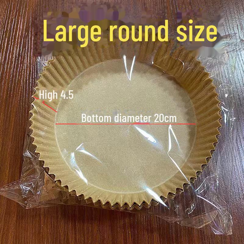 

Пищевая прямоугольная и круглая масляная бумага для фритюрниц для высокотемпературной готовки. Round Large [Base Diameter 20*4.5 cm]