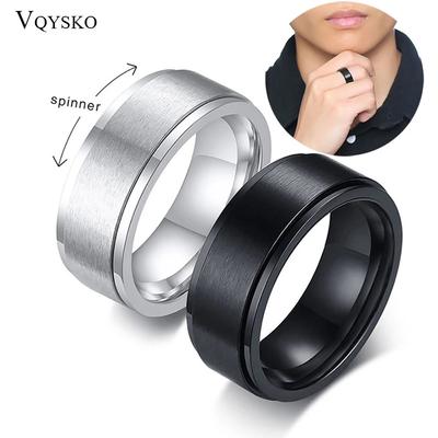 Anello girevole da 8 mm per uomo antistress Bague Acier Inoxidable Anello nuziale in acciaio inossidabile Gioielli sportivi casual Anel Masculino