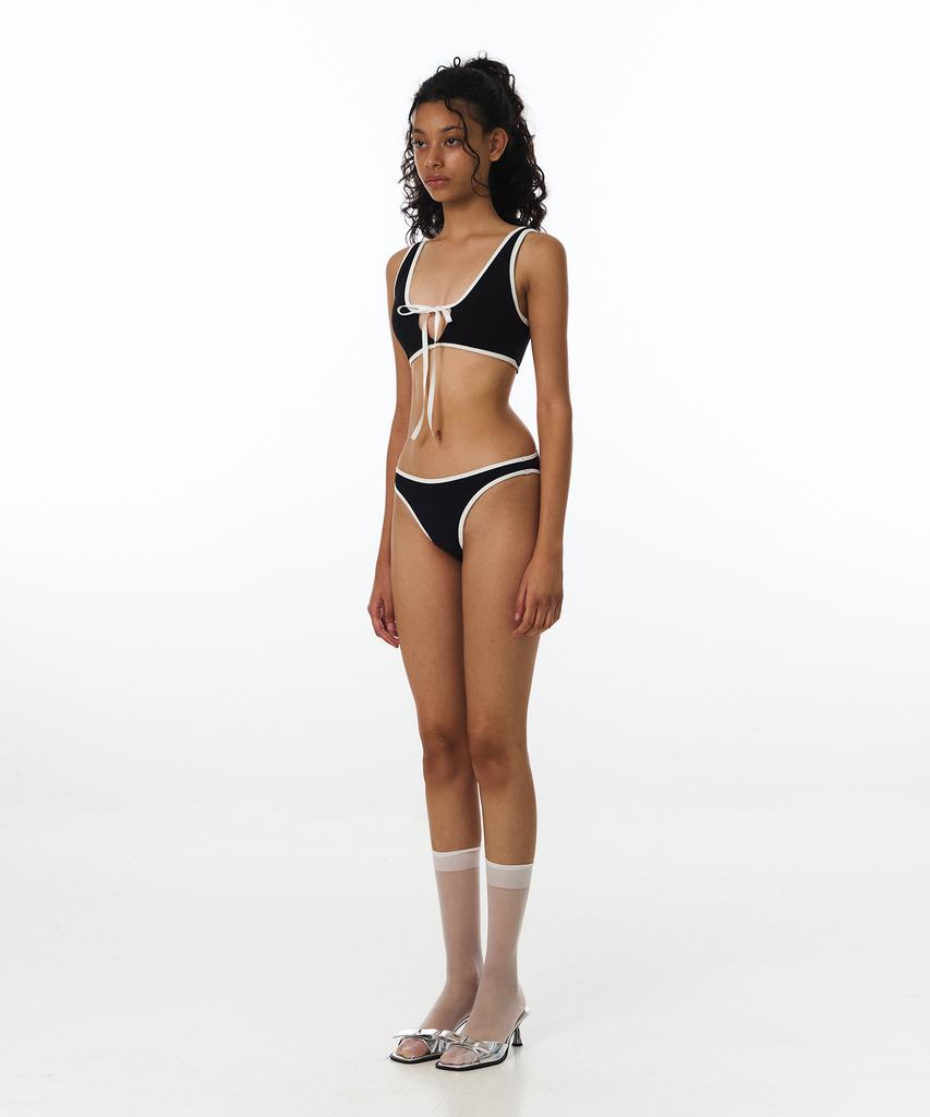 VINAJ Line Ribbon Dual Bikini Bra (Black)