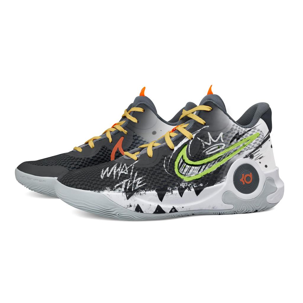 Nike KD Trey 5 IX Cushioning Abrasion Resistant Impact Resistant Super Light Mid Top Basketball Shoes Unisex Gray Black CW3402-011(Team529-SWAGGY)