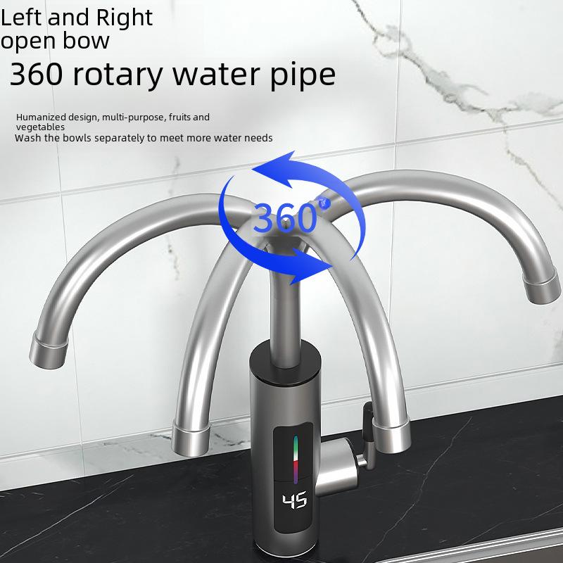 Stainless Steel Instant Hot & Cold Electric Kitchen Faucet