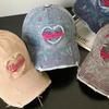Casual Vintage Wash Denim Cap Women With Unique Distressed Look For Wear Daily