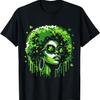 Black Irish Afro Melanin Dripping Shamrock T-Shirt